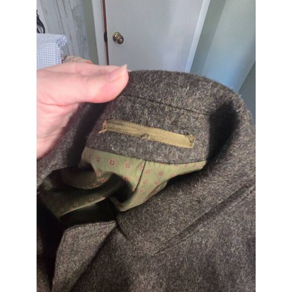 VTG Baur Original Tyroler Loden Wool Overcoat Green Sz. 48 - Picture 8 of 8